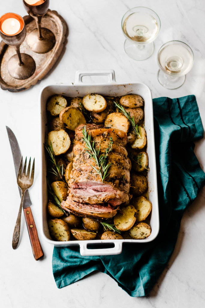 Colorado Roasted Leg of Lamb with Herbed Garlic Butter Potatoes Lombardi Brothers Meats